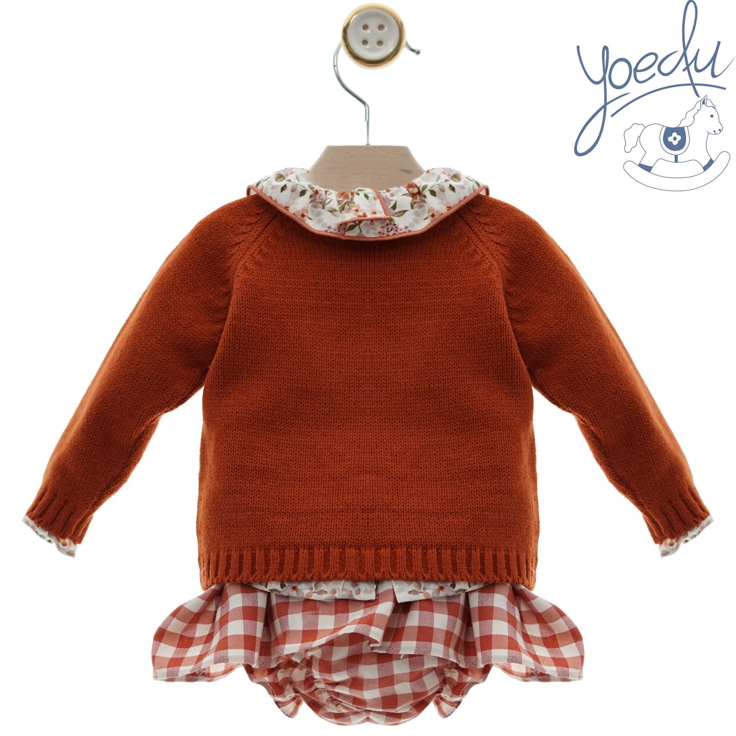 Conjunto bebé niña tres piezas - color CALABAZA