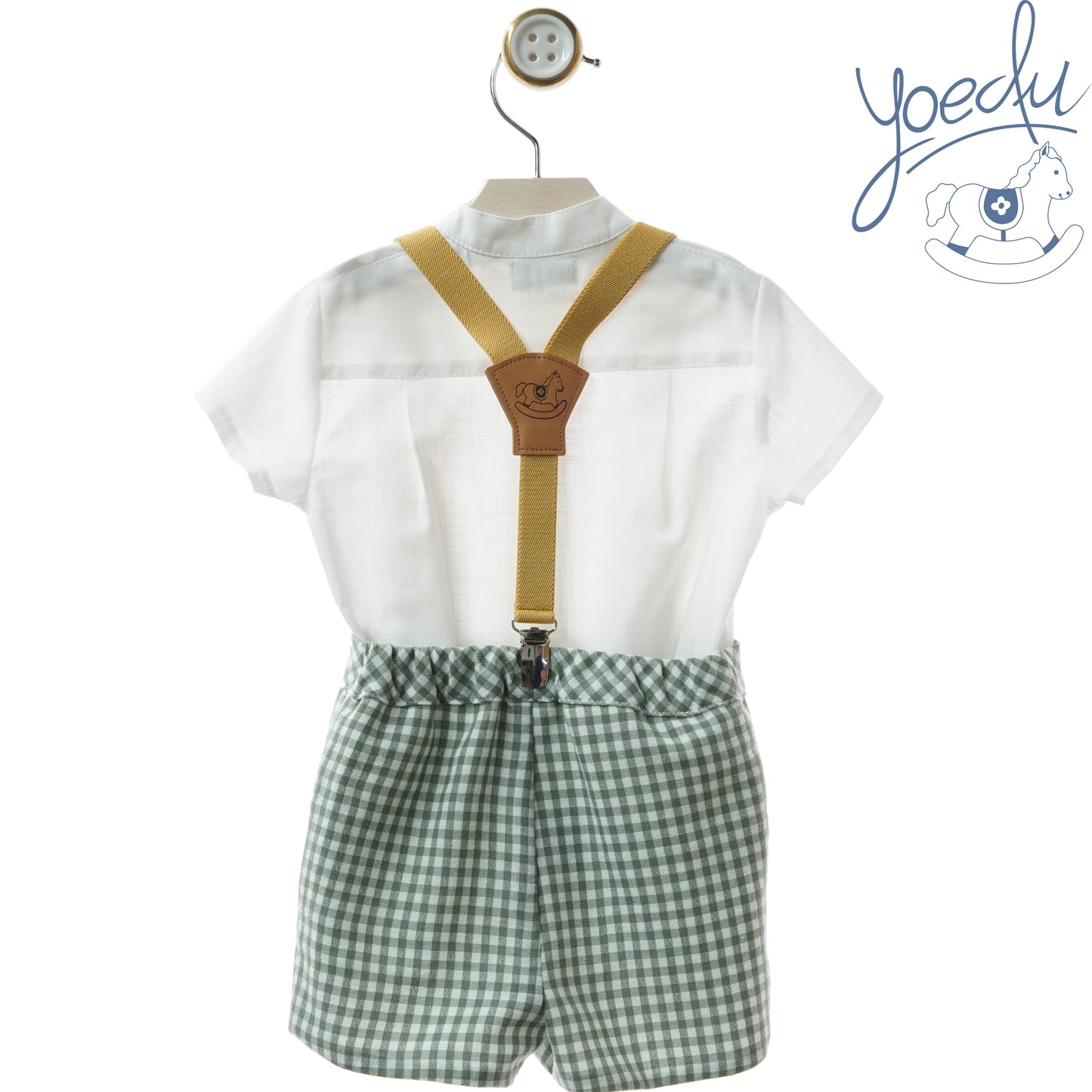 Conjunto bebé de cuadro verde Ánfora