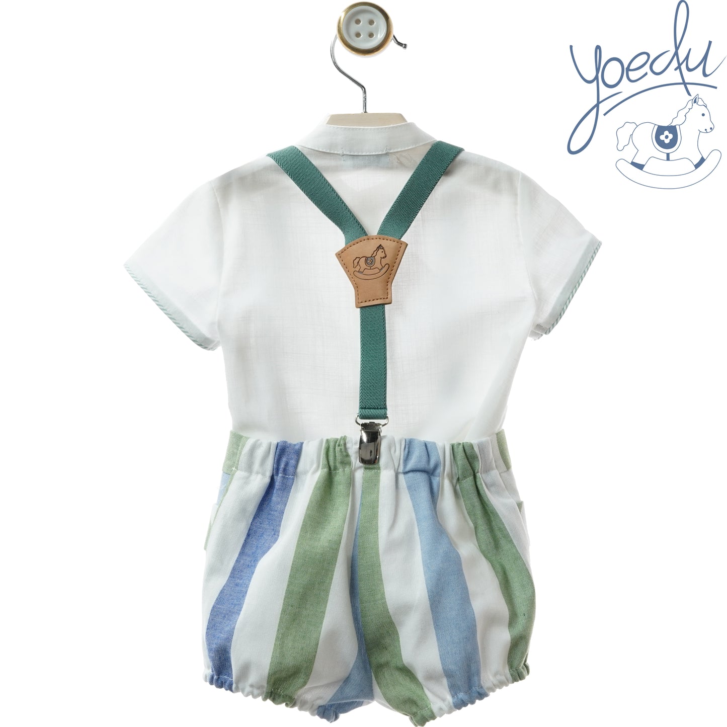 Conjunto bebé con tirantes mosaico