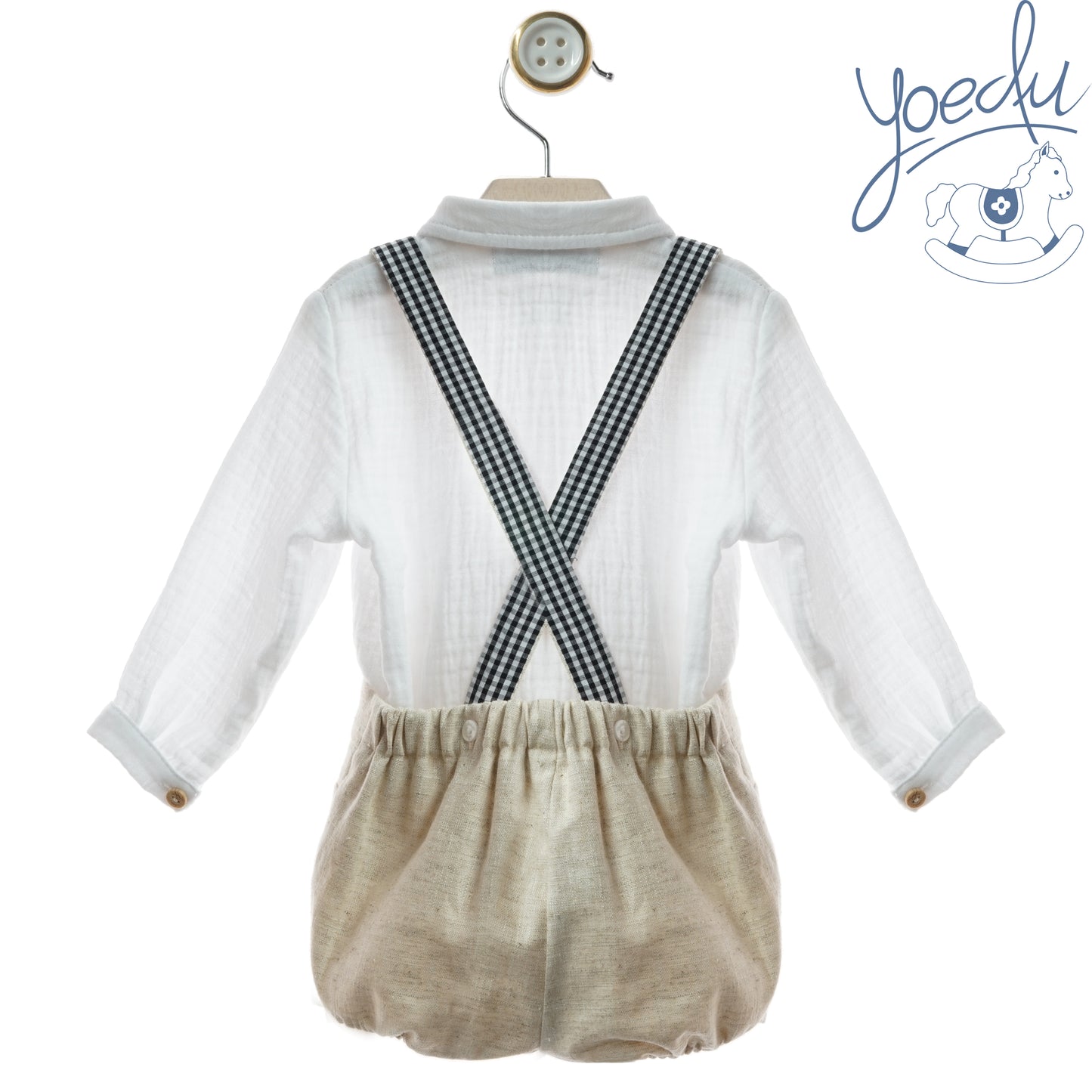 Conjunto bebé manga larga con tirantes Cerámica