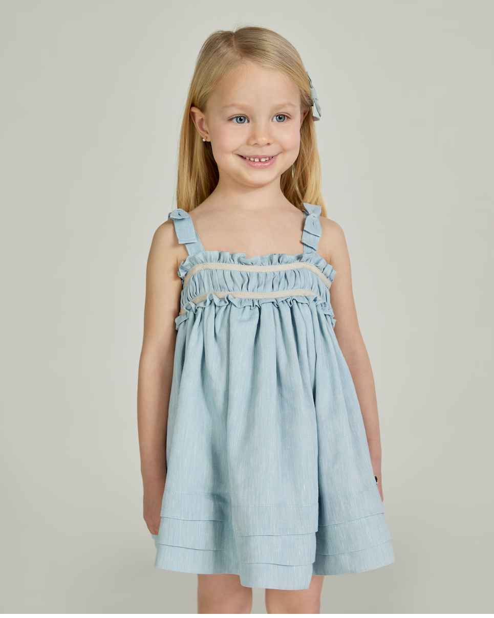 Vestido tela niña Capri azul