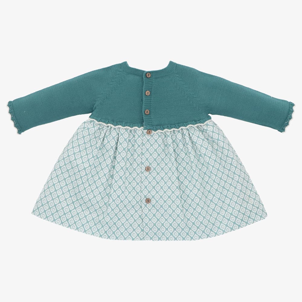 Vestido de punto y tela cyane