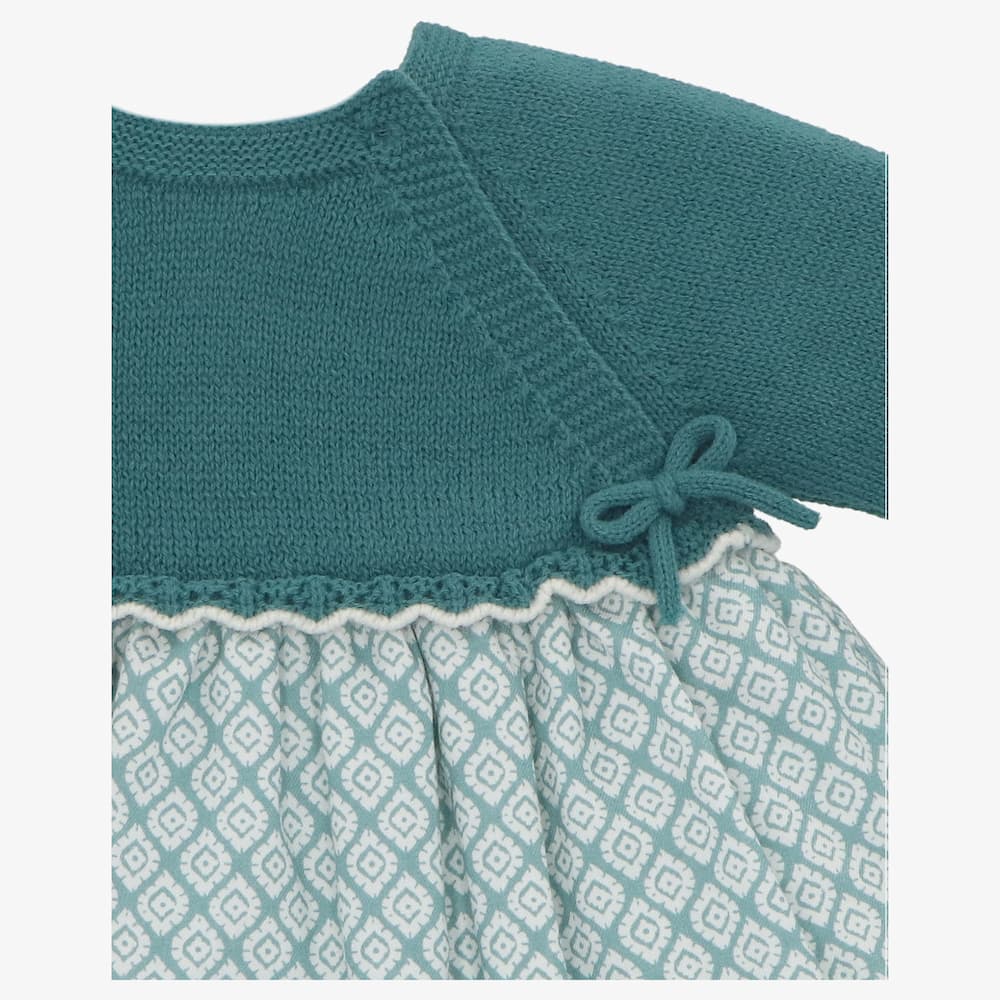 Vestido de punto y tela cyane
