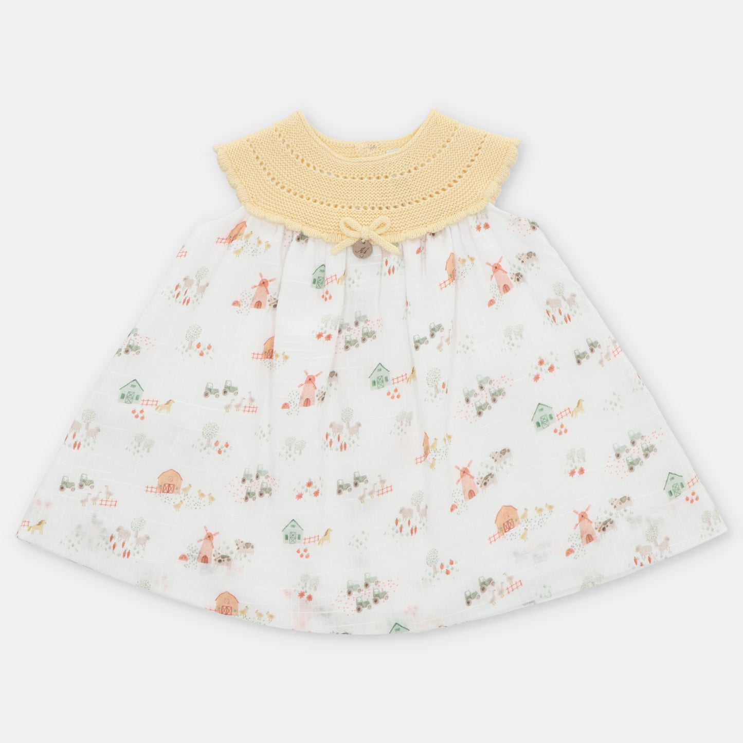 Vestido de punto y tela niña Melara