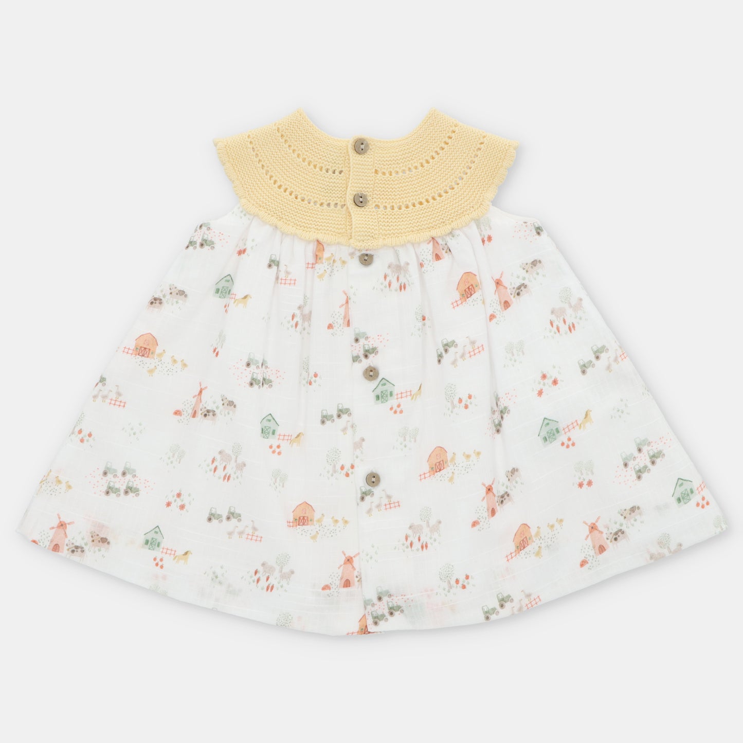 Vestido de punto y tela niña Melara