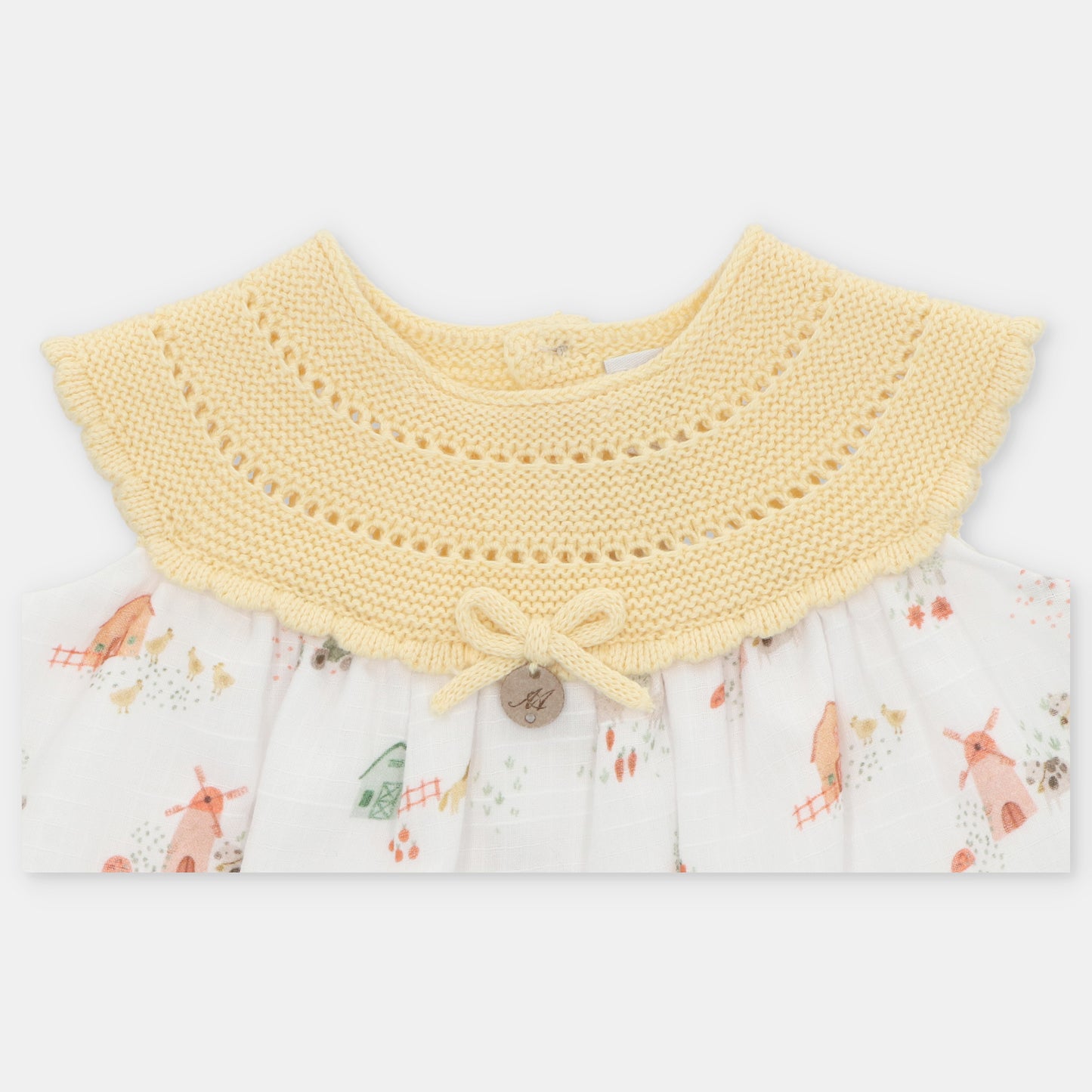 Vestido de punto y tela niña Melara