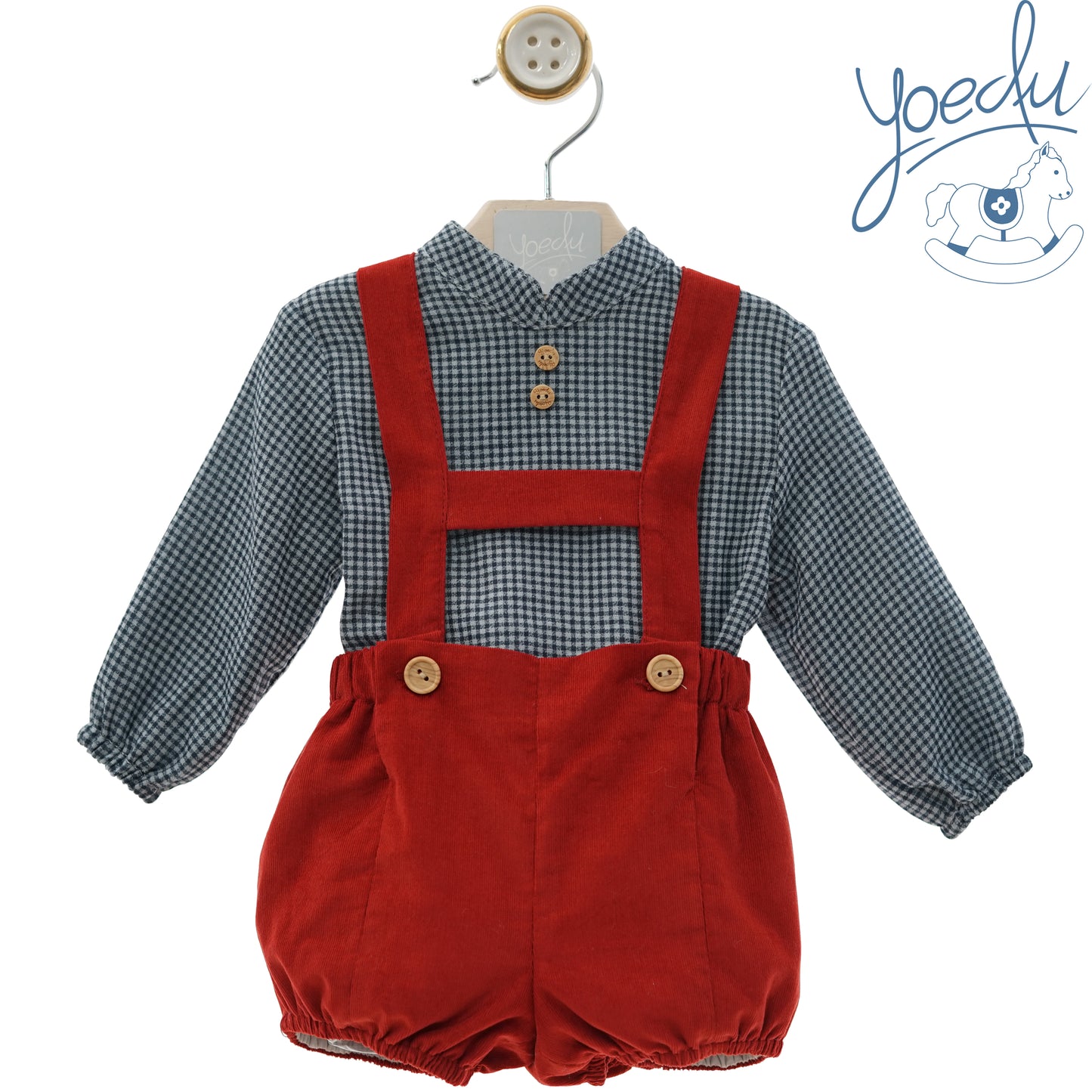 Conjunto bebé con patanlón corto y tirantes Familia Color