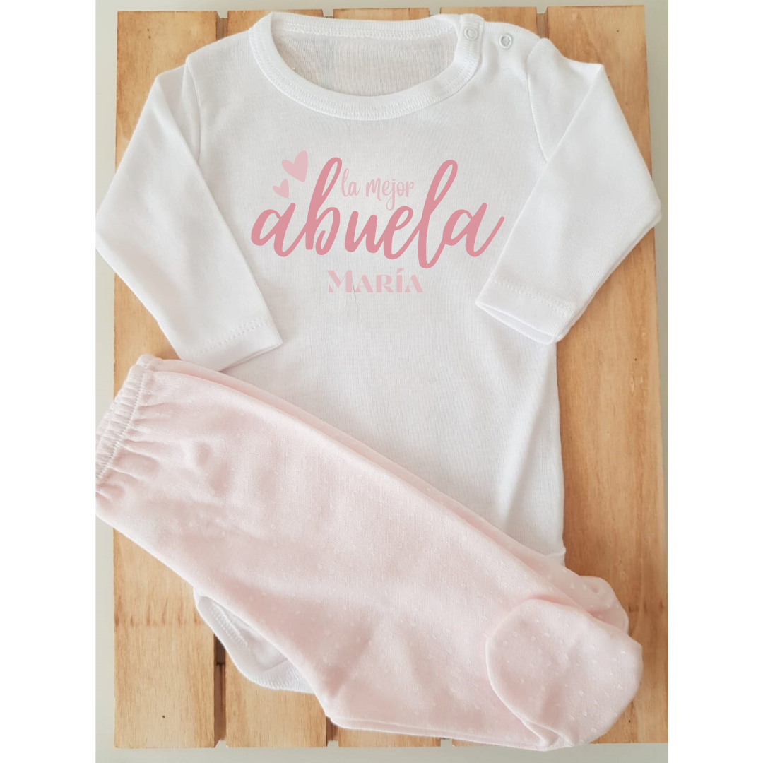 Conjunto con polaina personalizado - La mejor abuela