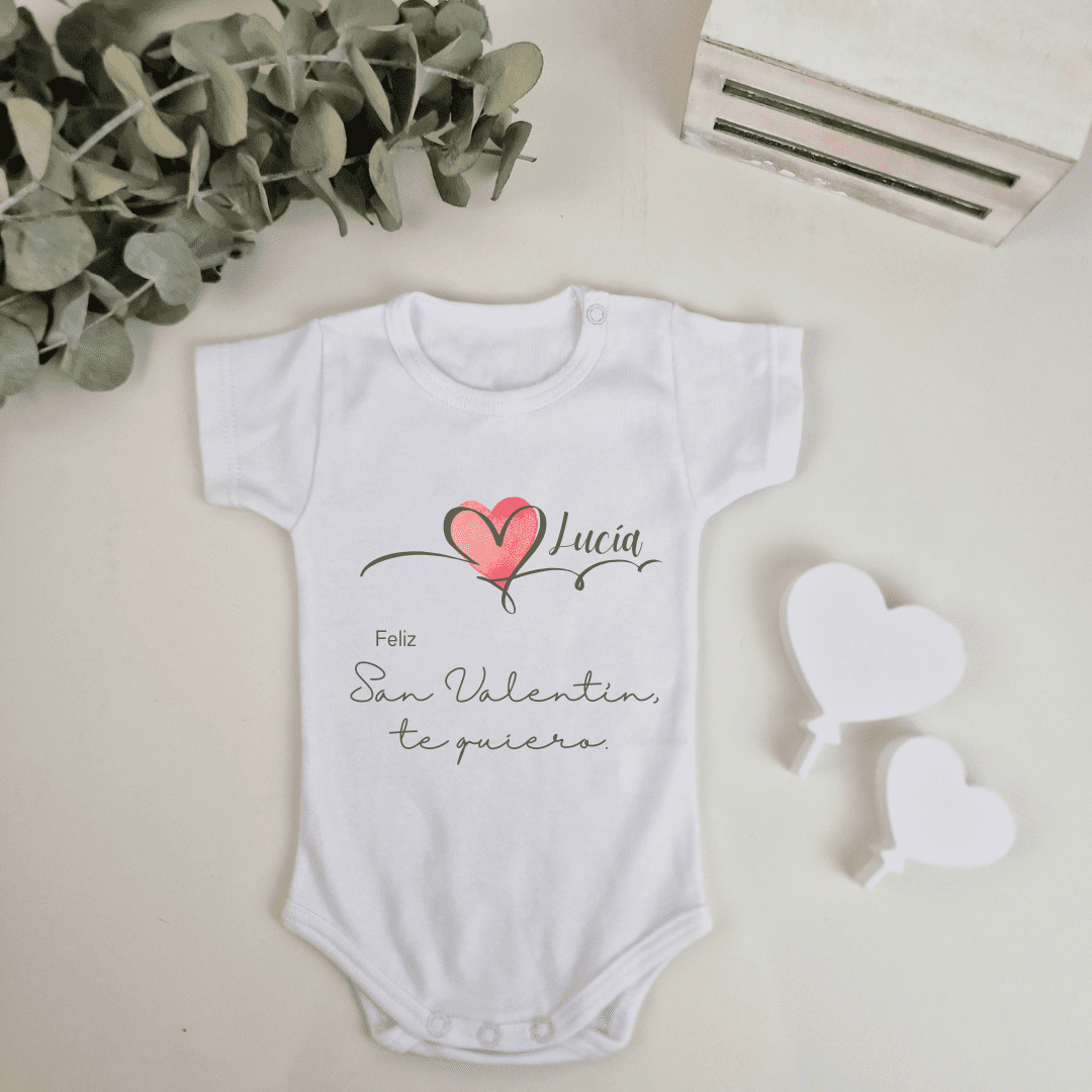 Body personalizado San Valentín - Corazón con nombre
