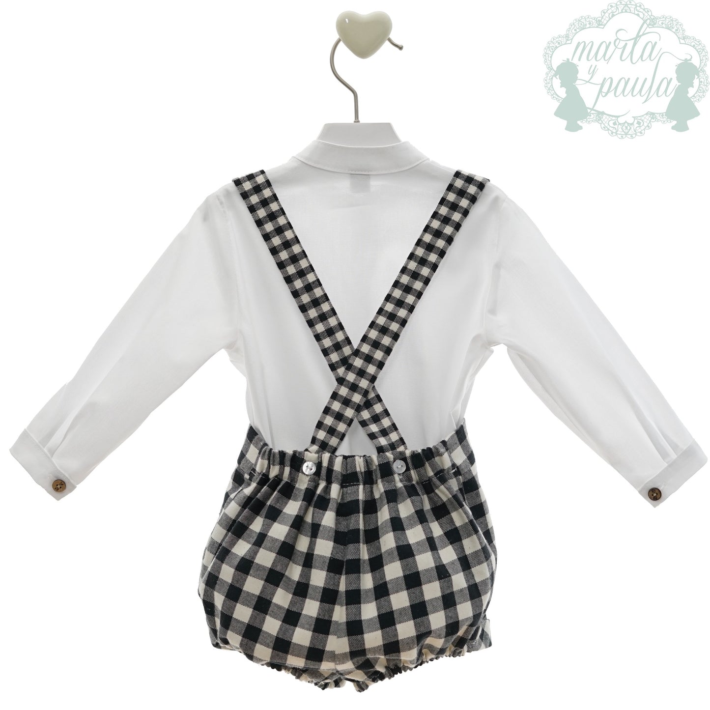 Conjunto bebé con pantalón corto y tirantes Familia Bombay