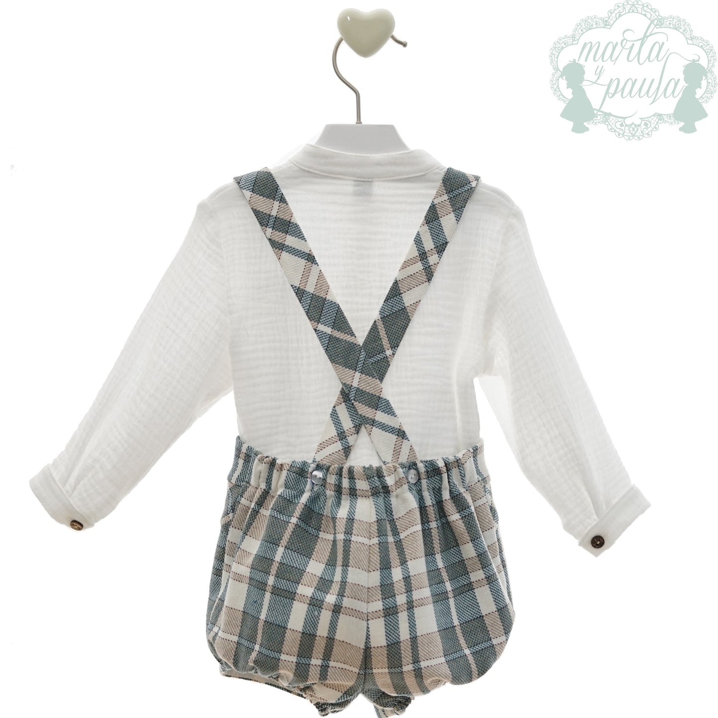 Conjunto bebé con pantalón corto y tirantes Familia Delhi