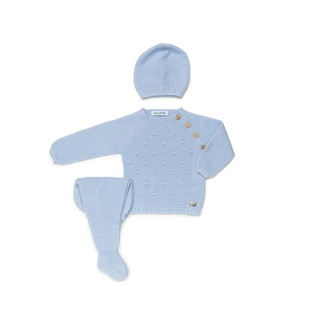 Conjunto de tres piezas con polaina todo bodoques