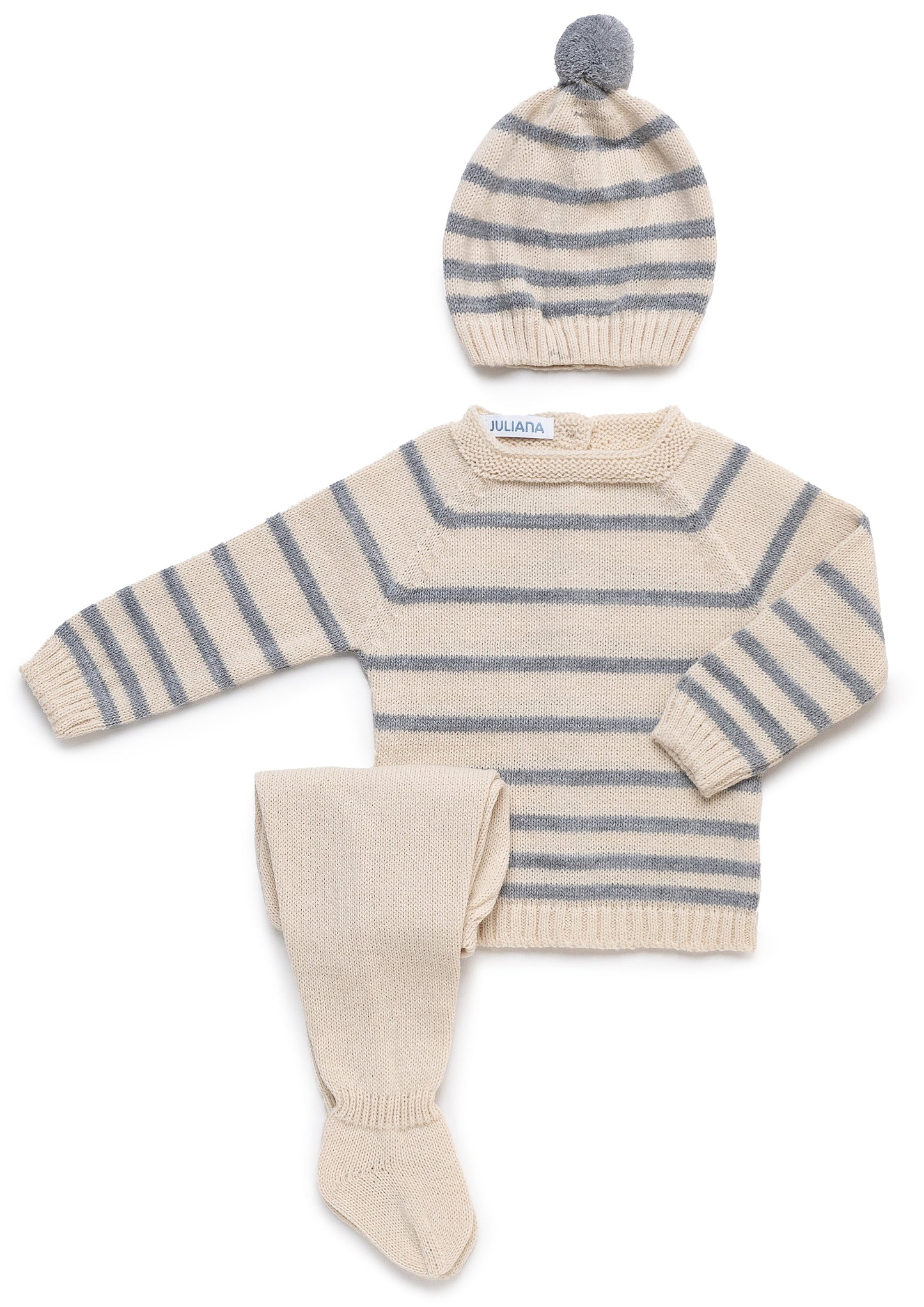 Conjunto de polaina en tonos crema y gris - Sonata