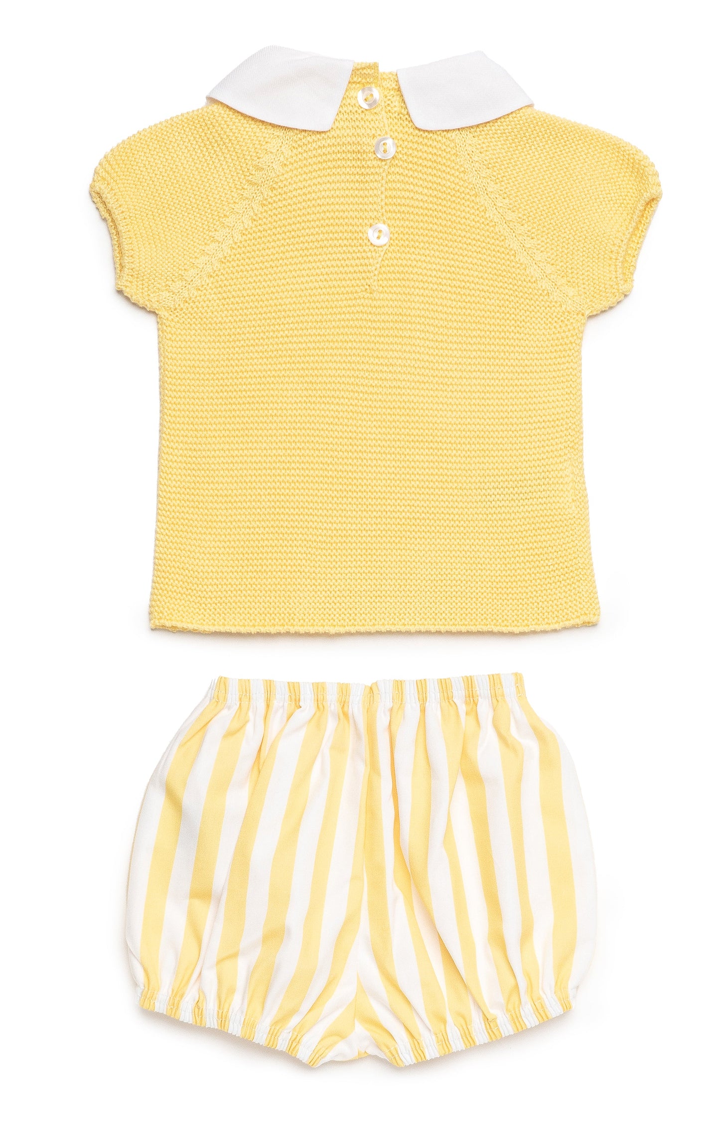 Conjunto con braguita tala rayas amarillo