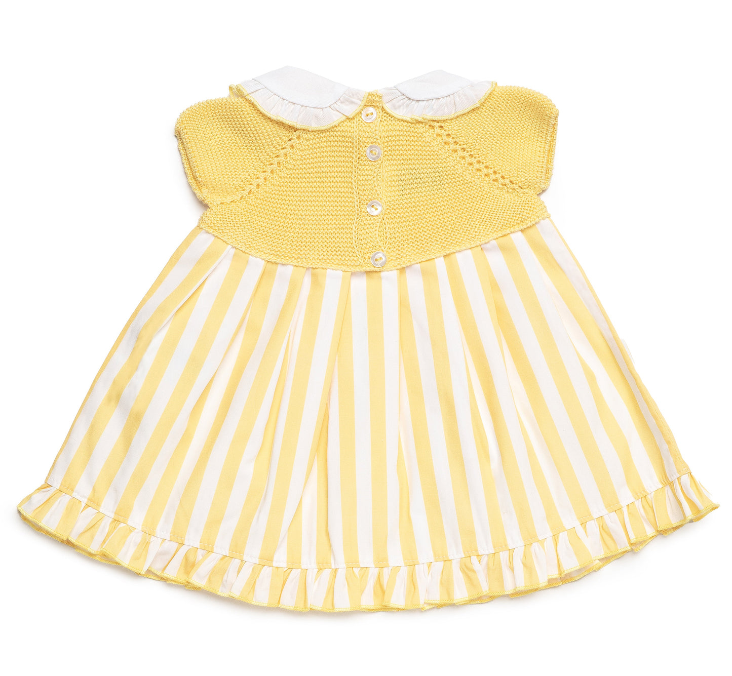 Vestido cuerpo de punto y rayas amarillas