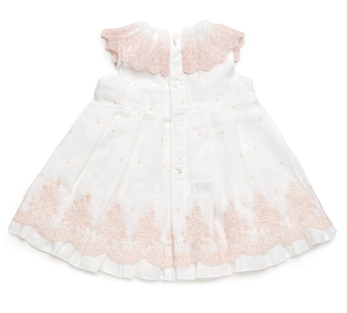 Vestido con corte en la cintura de de encaje rosa