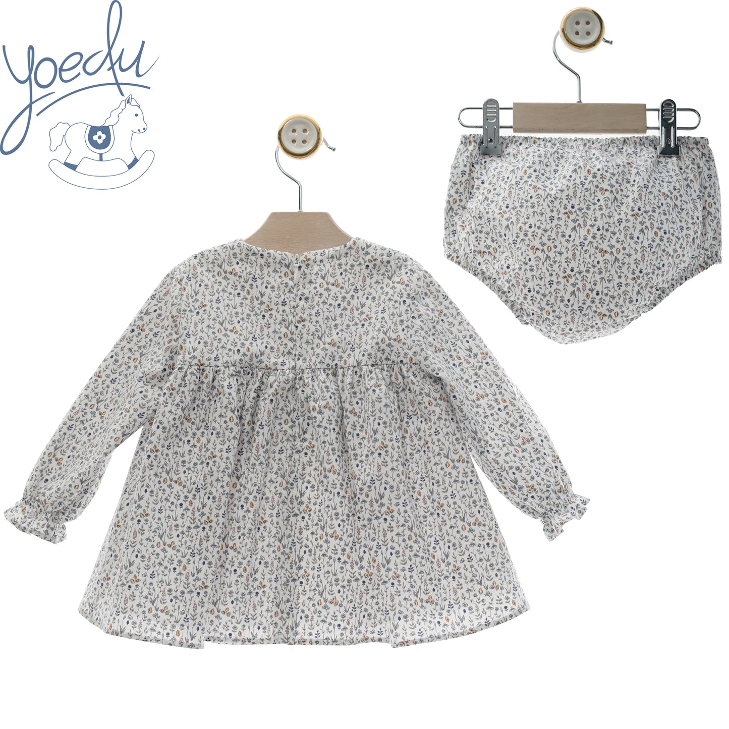 Vestido bebé con braguita Familia Seda