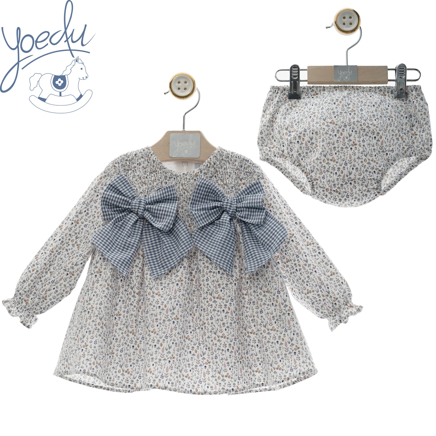 Vestido bebé con braguita Familia Seda