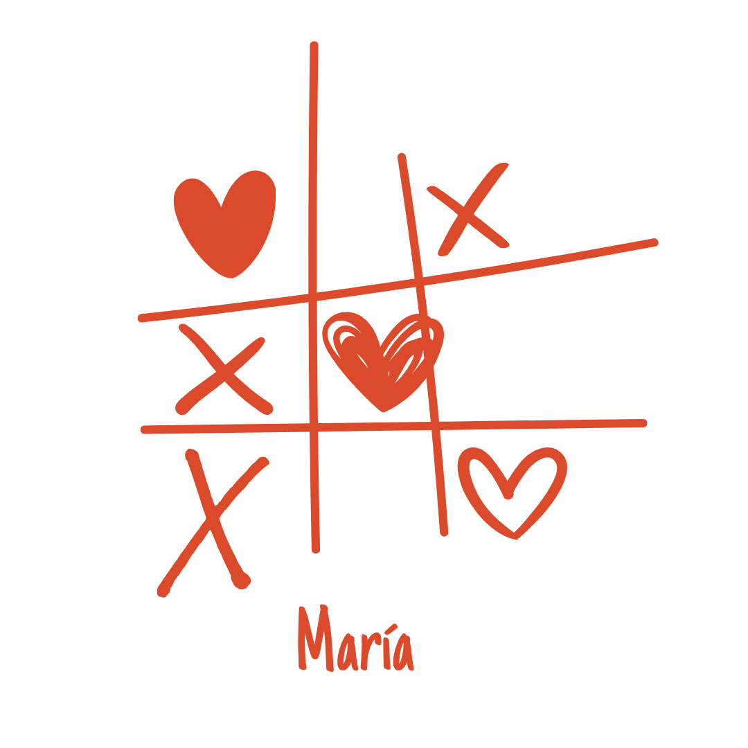 Body personalizado San Valentín - Tres en raya