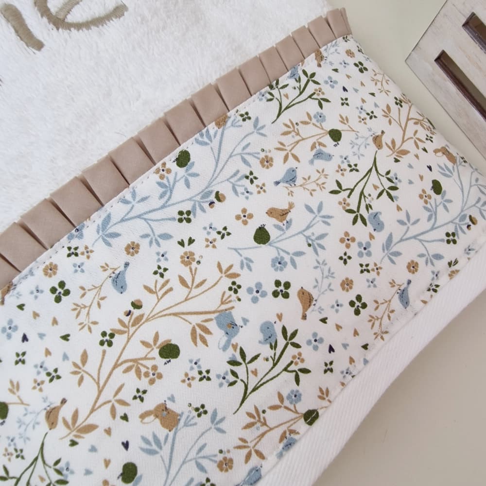 Toalla personalizada estampado pajaritos