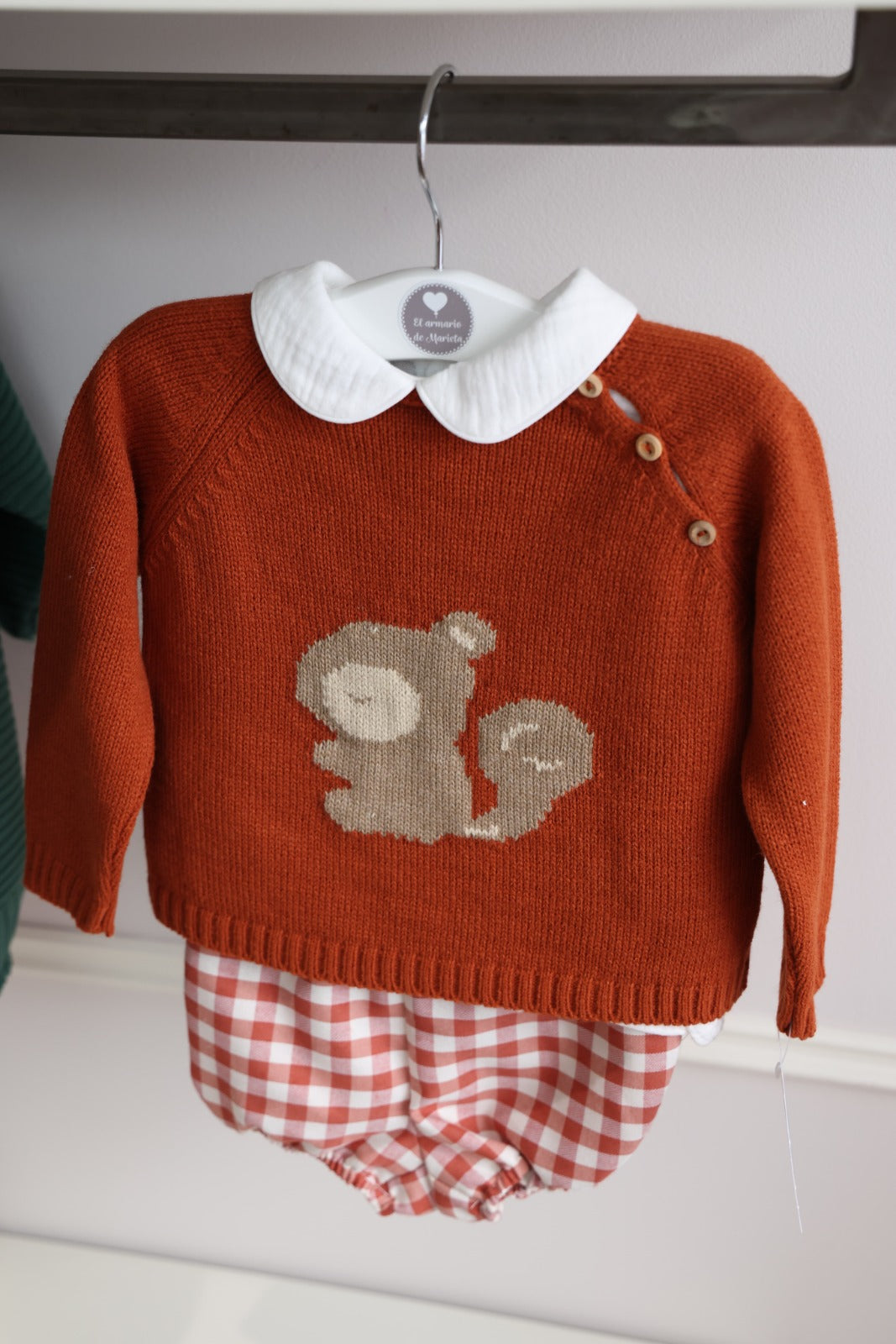 Conjunto bebé tres piezas ardilla