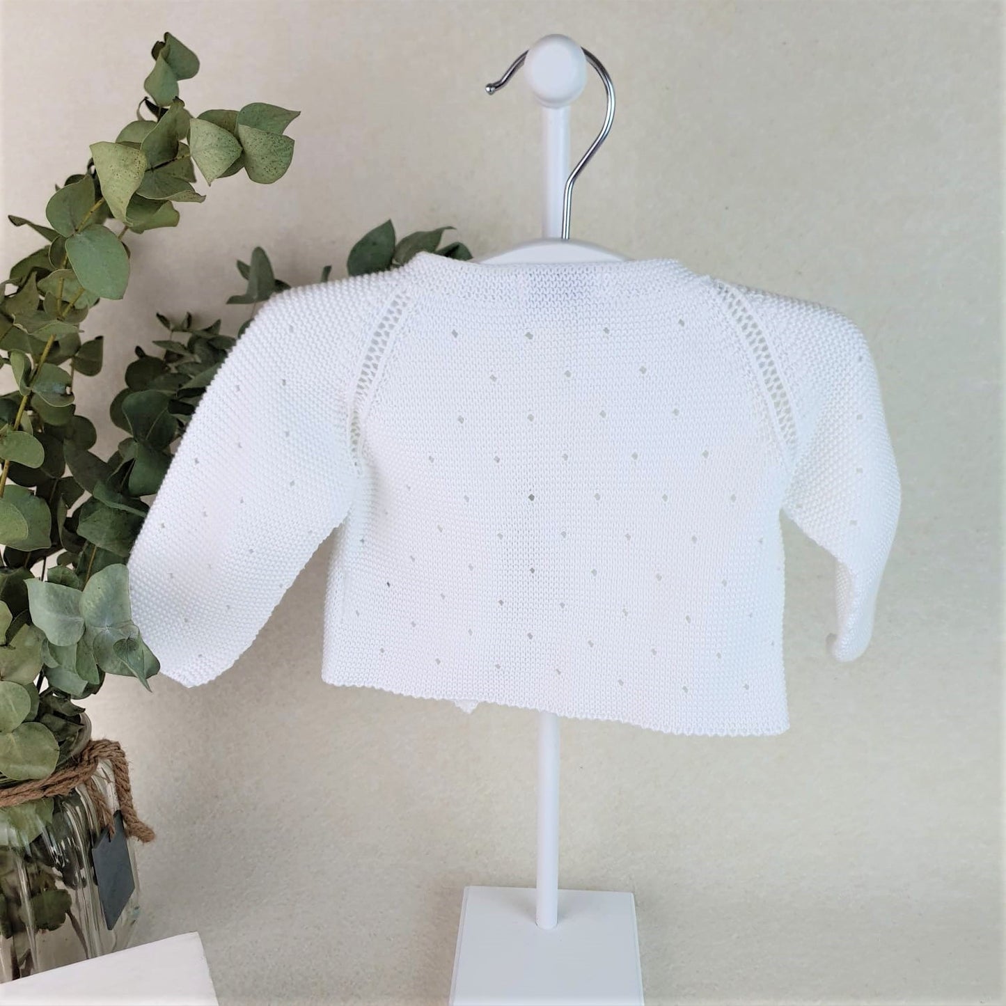 Chaqueta de hilo unisex con puntitos calados