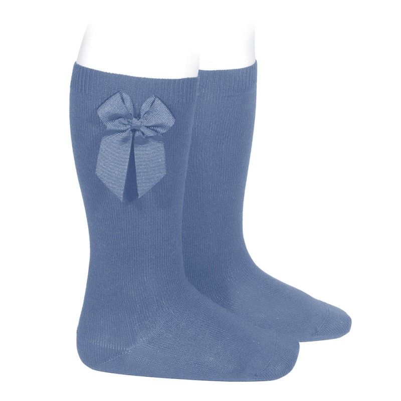 Calcetines altos algodón con lazo lateral