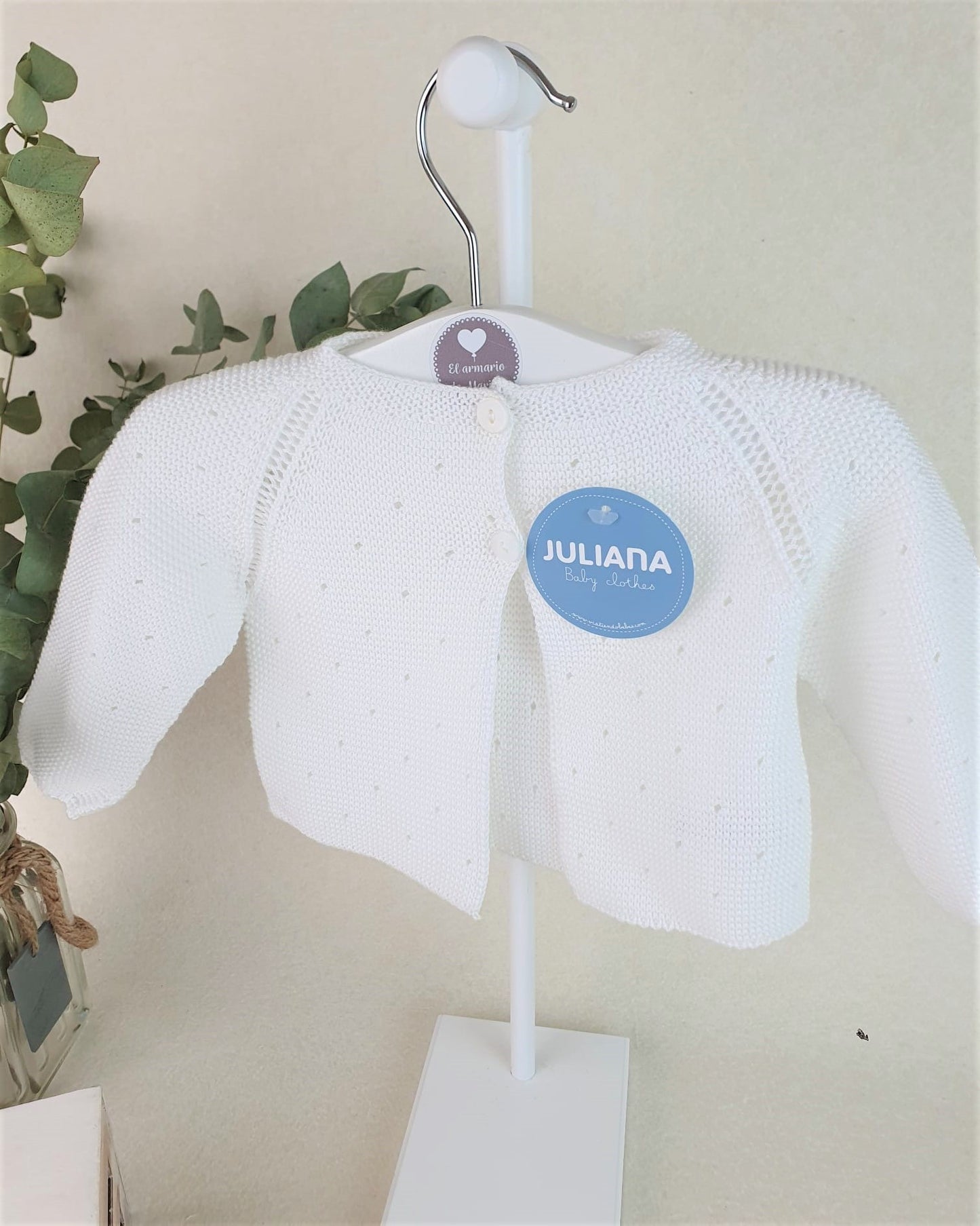 Chaqueta de hilo unisex con puntitos calados