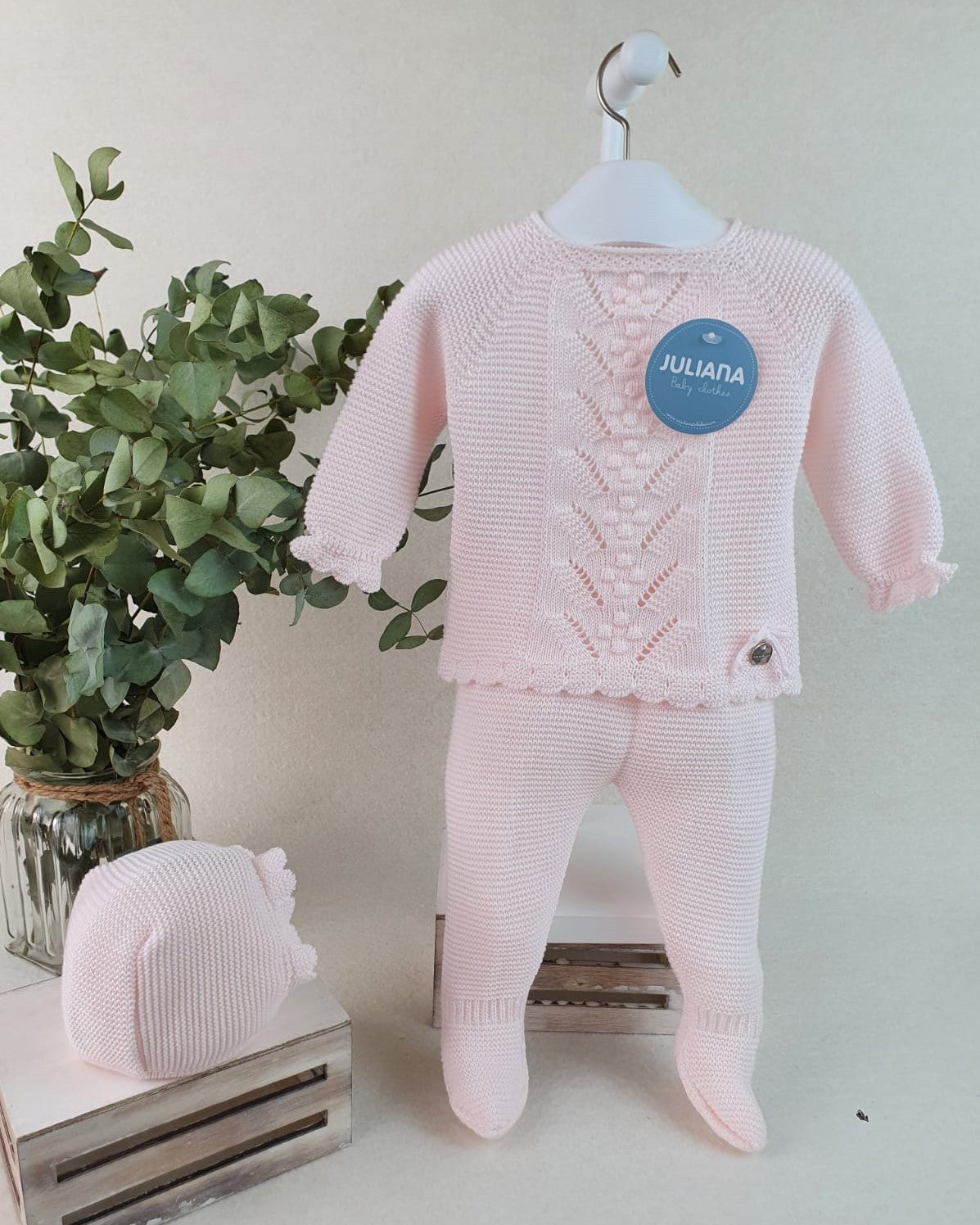 Conjunto de polaina lin con tachón central y bodoques