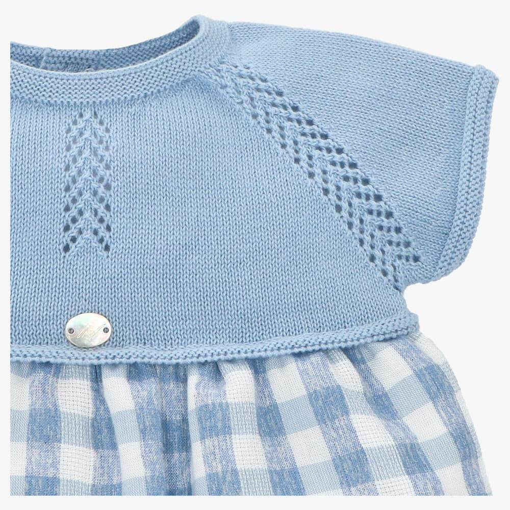 Pelele de punto y tela niño Bluish