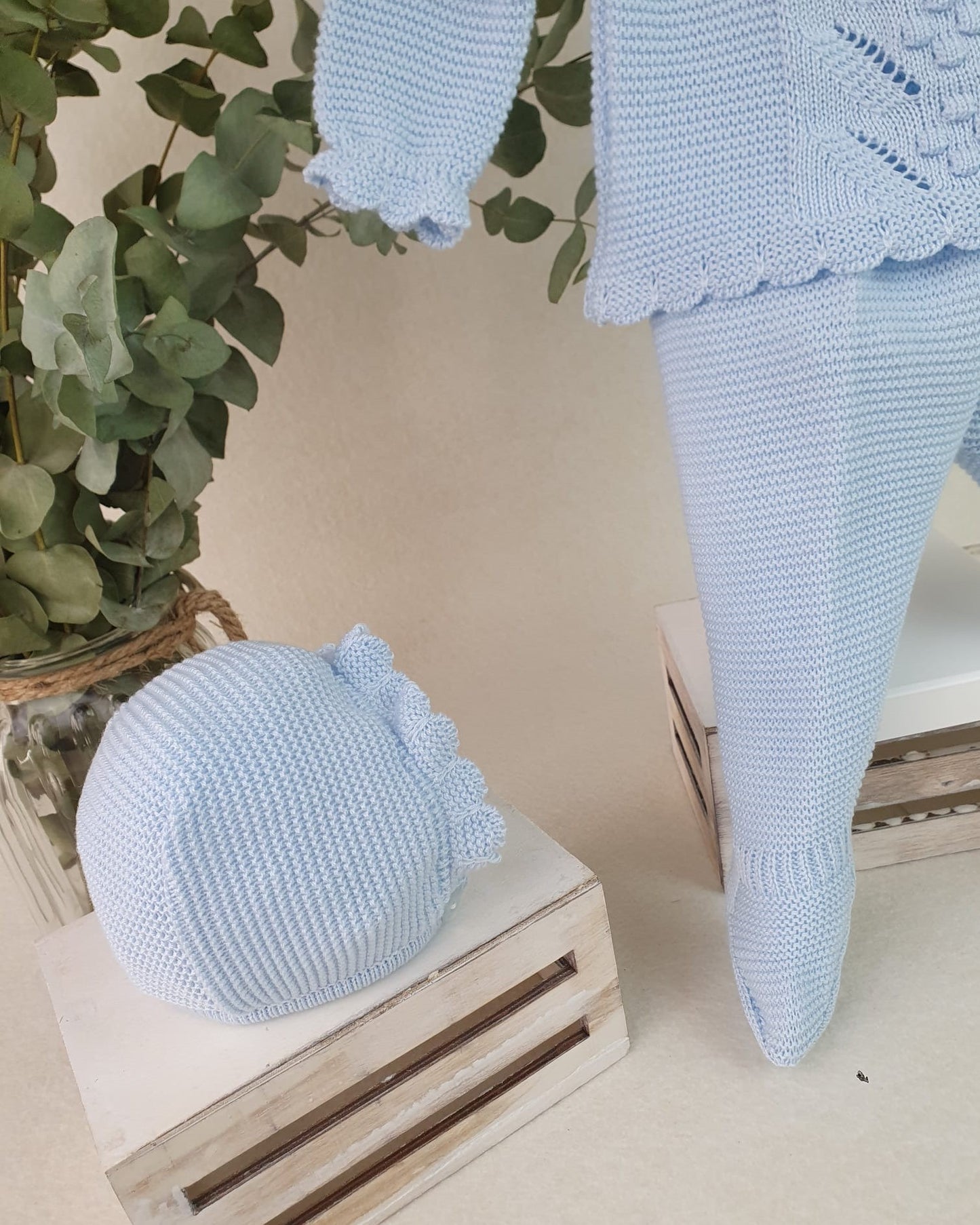 Conjunto de polaina lin con tachón central y bodoques