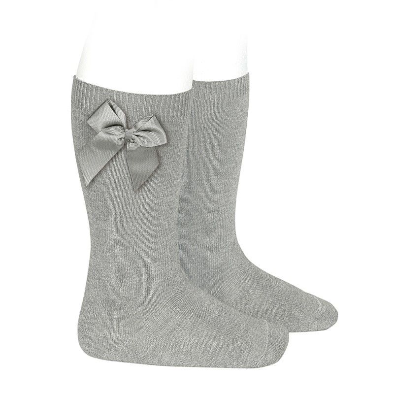 Calcetines altos algodón con lazo lateral