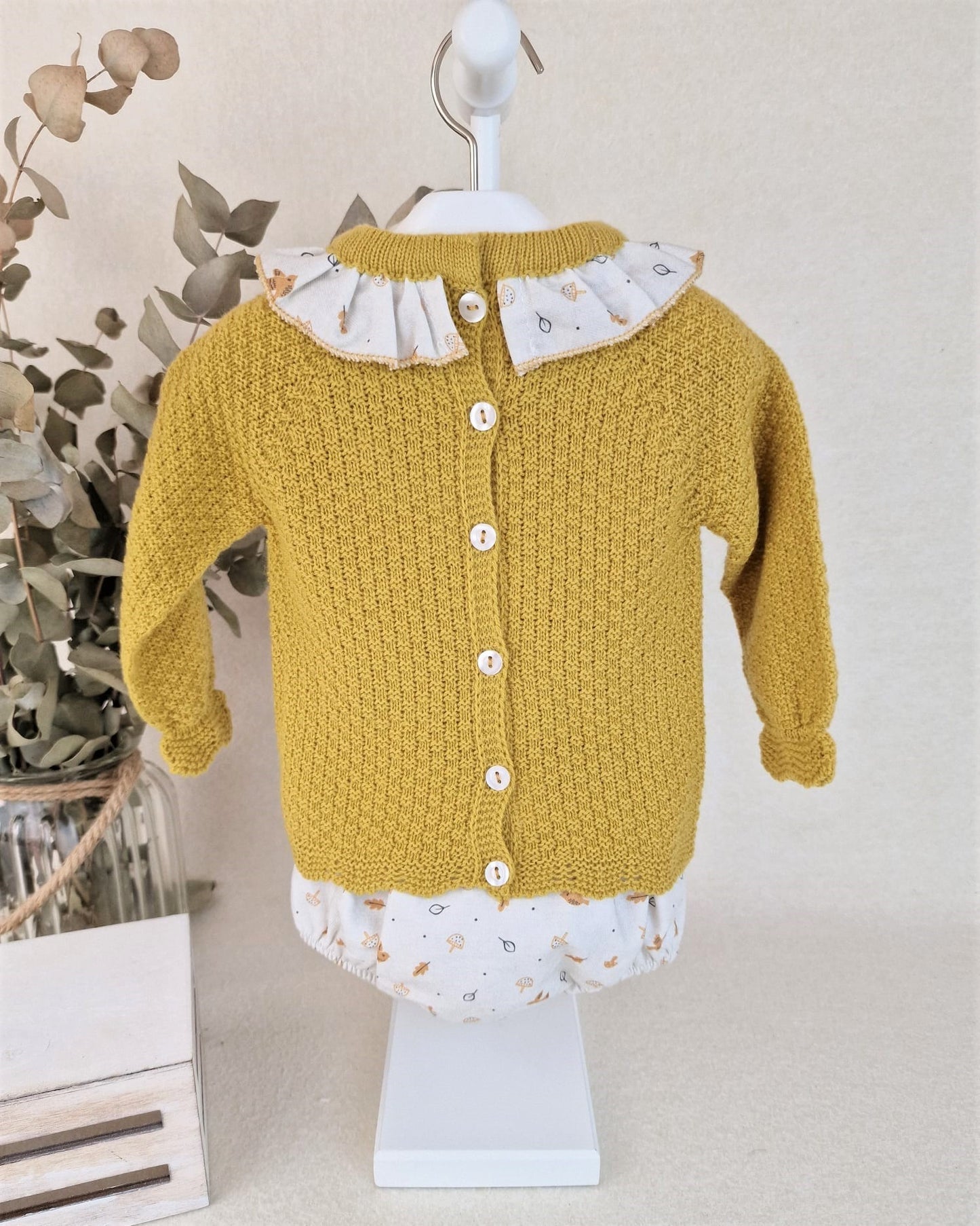 Conjunto con pololo de tela pájaros