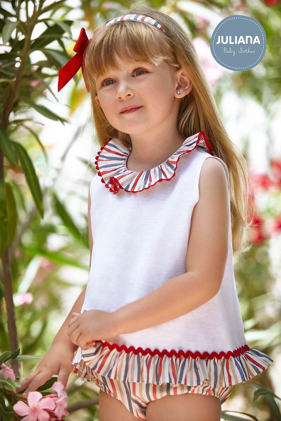 Conjunto de tela rayada