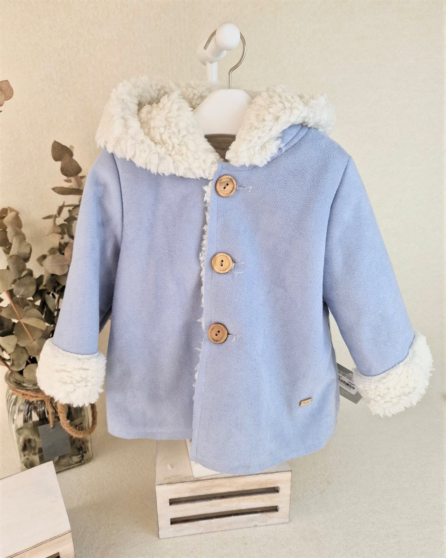 Abrigo de bebe con capucha Doble faz - 2 botones