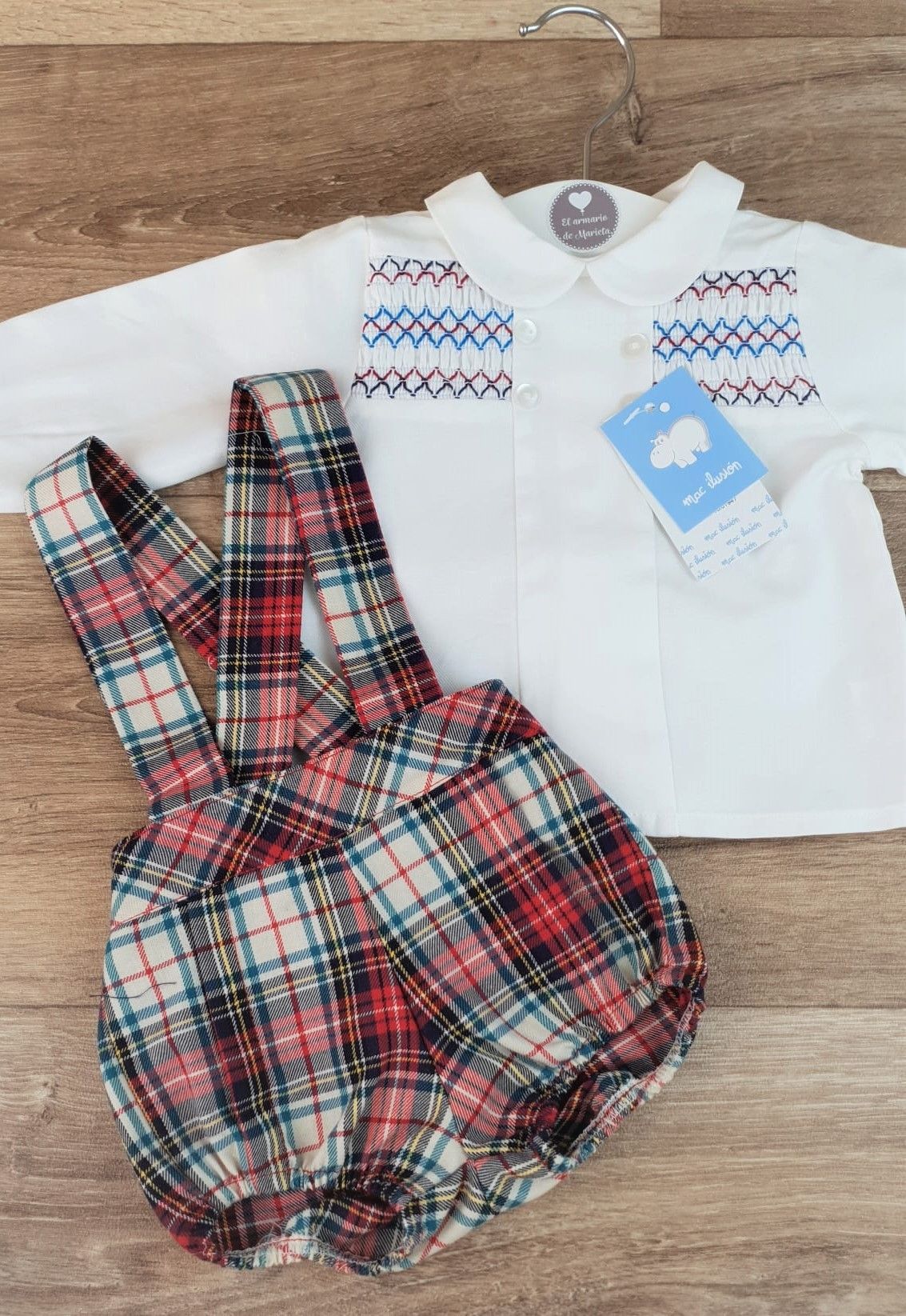 Peto con camisa smock Jacquard fox