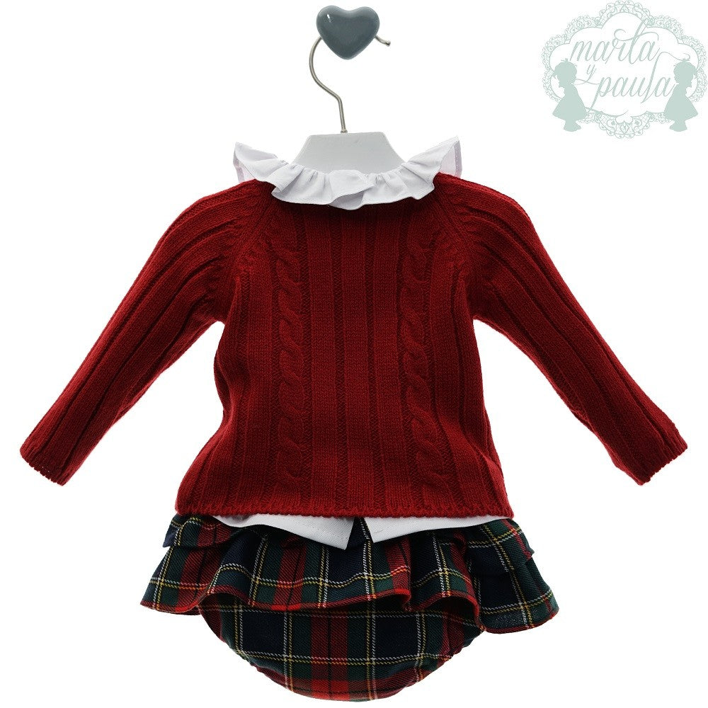 Conjunto picolino niña tres piezas Cuadros