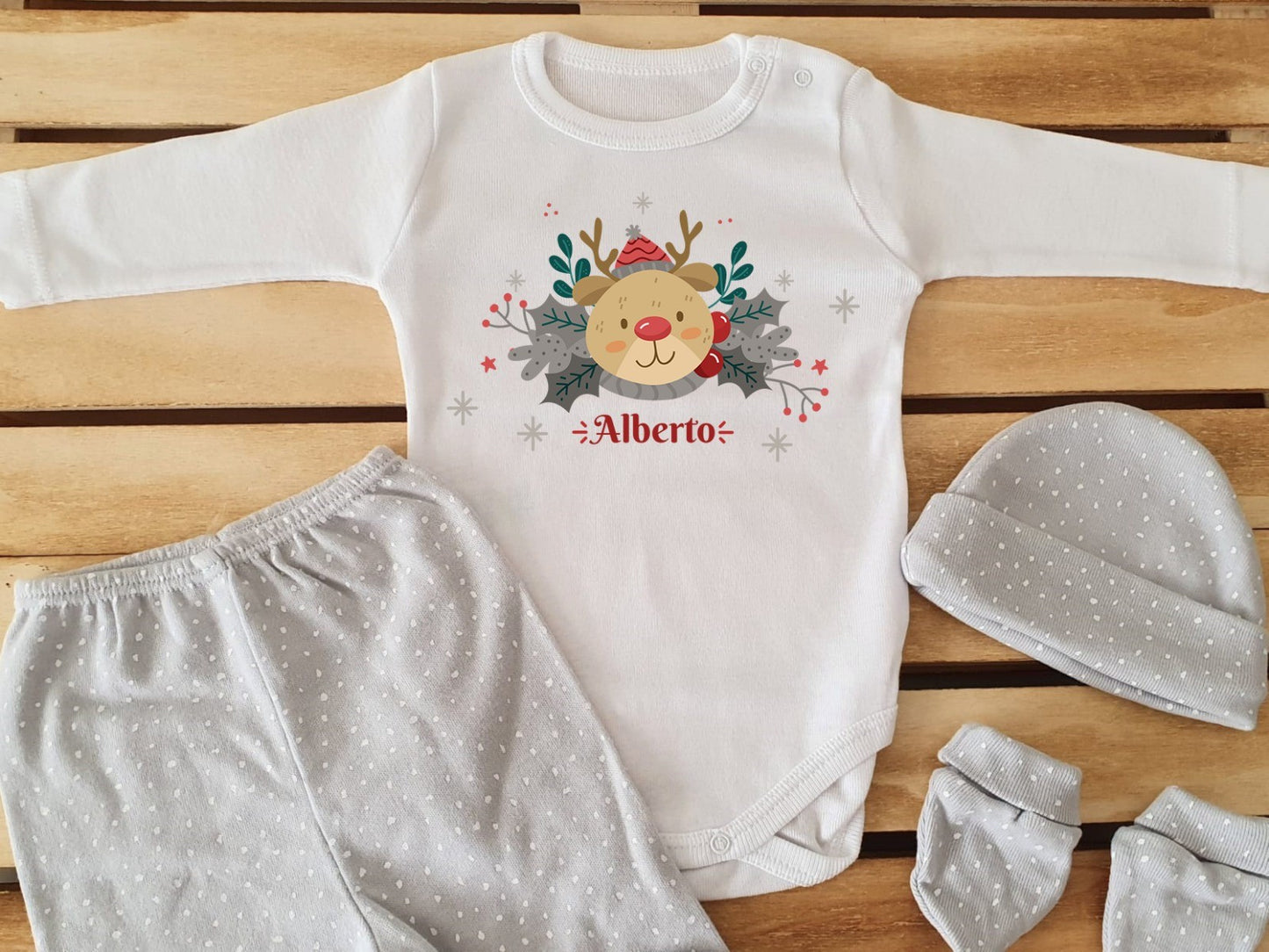 Conjunto completo con polaina - Reno con gorrito