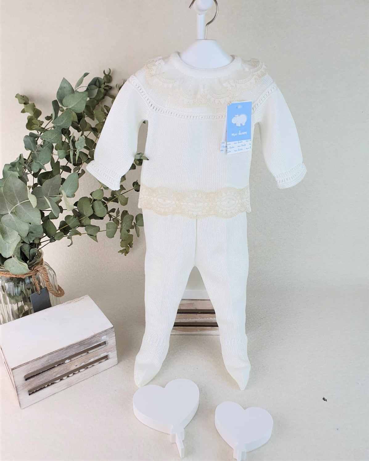 Conjunto de dos piezas Dulce Itaca con tira bordada