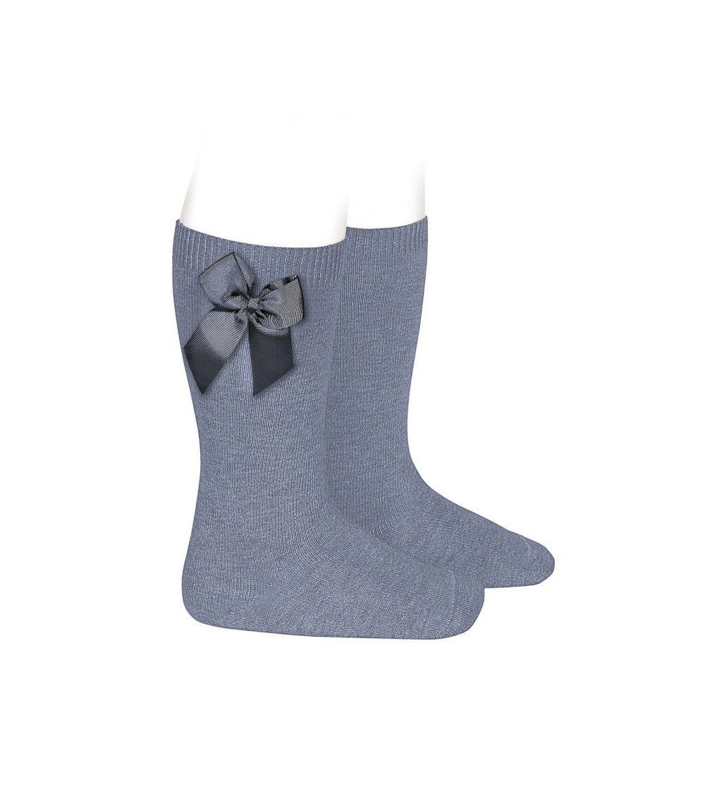 Calcetines altos algodón con lazo lateral
