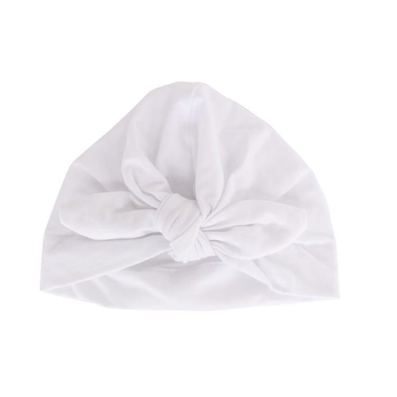 Turbante-casquete bebé liso con lazo