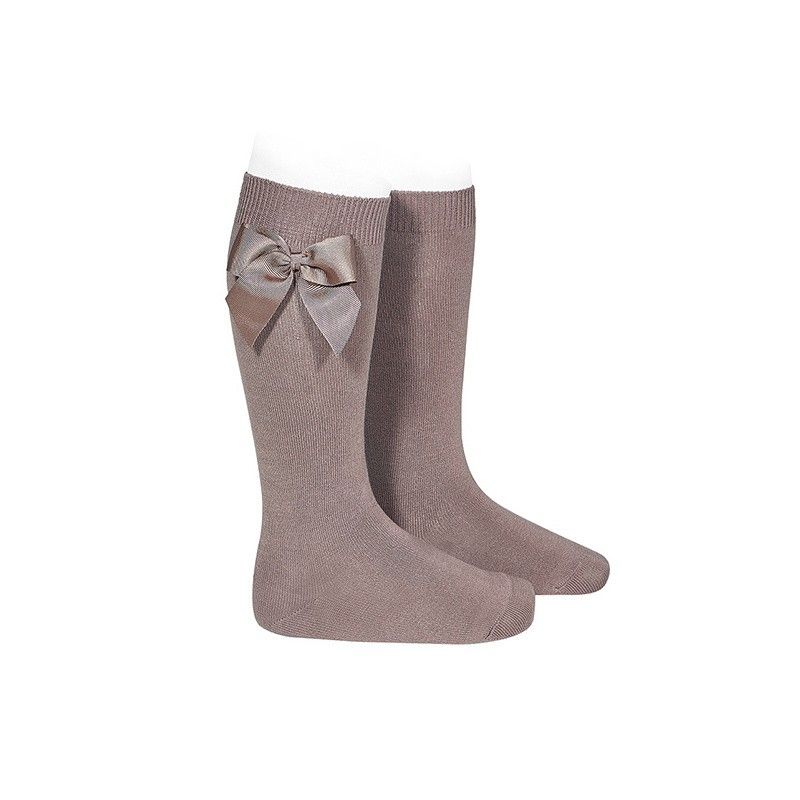 Calcetines altos algodón con lazo lateral