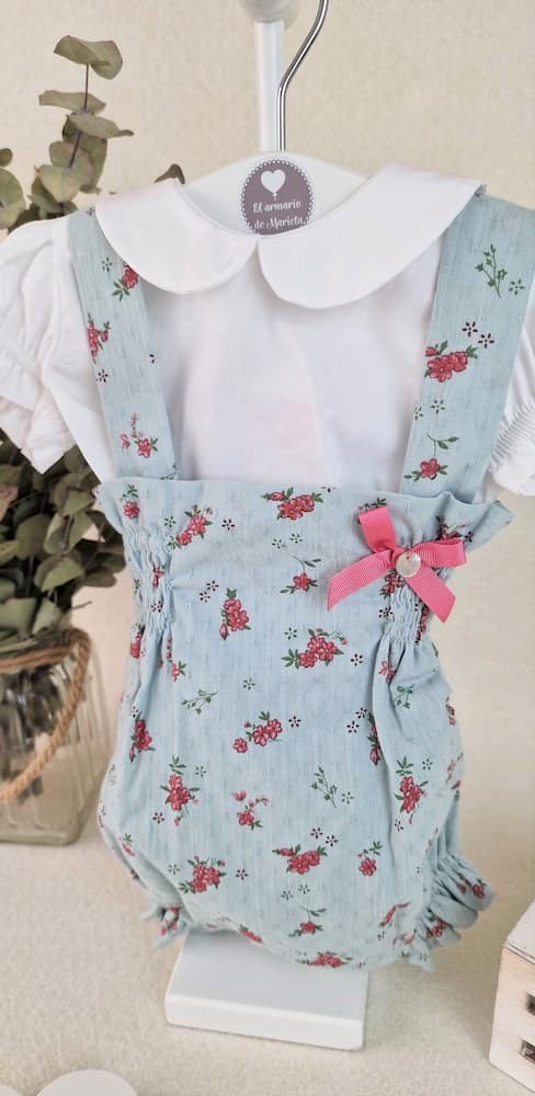 Camisa y peto de niña - Sueños de menta