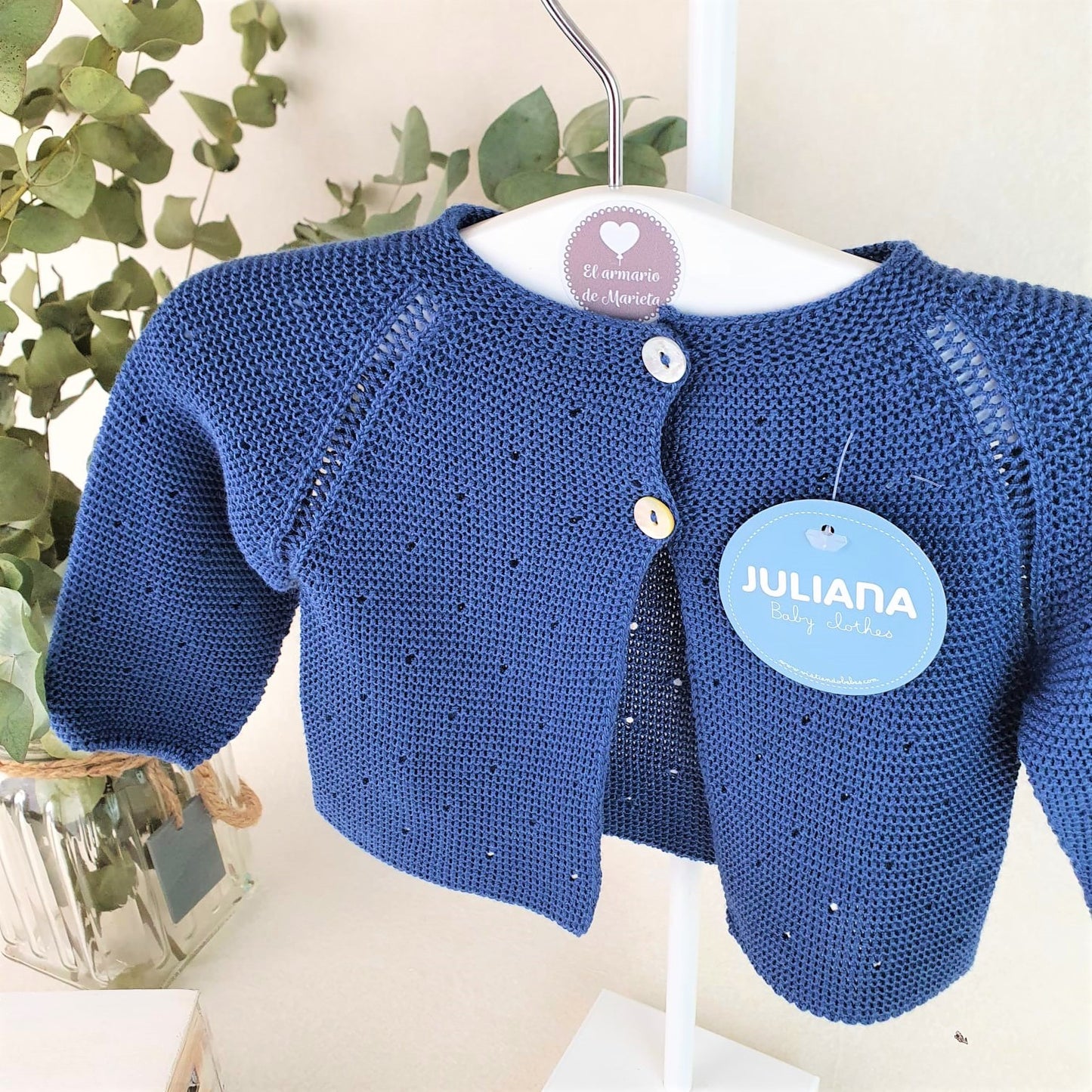 Chaqueta de hilo unisex con puntitos calados