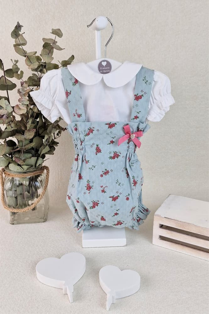 Camisa y peto de niña - Sueños de menta