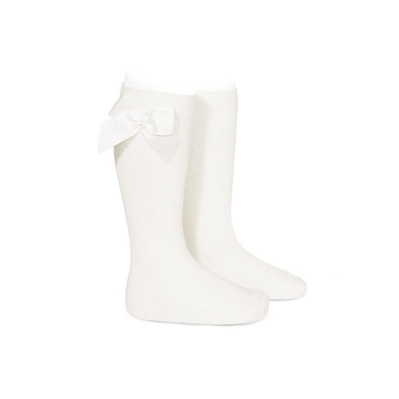 Calcetines altos algodón con lazo lateral