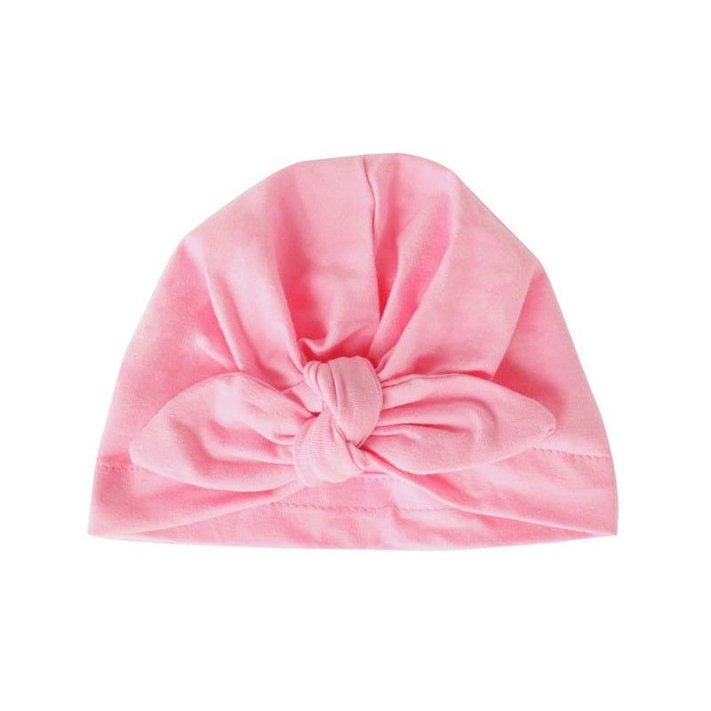 Turbante-casquete bebé liso con lazo