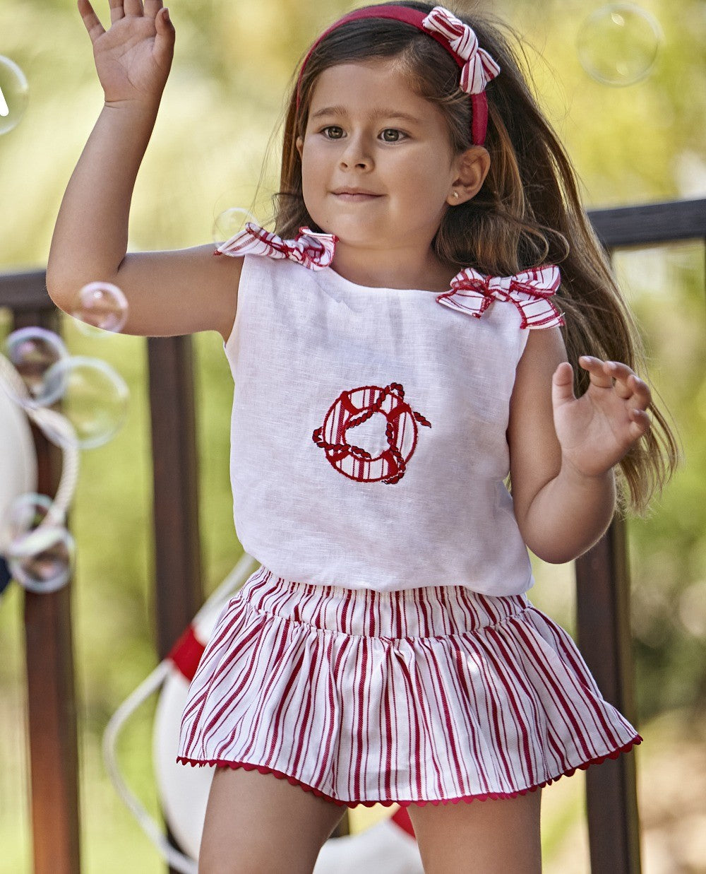 Conjunto camisa y falda niña salvavidas