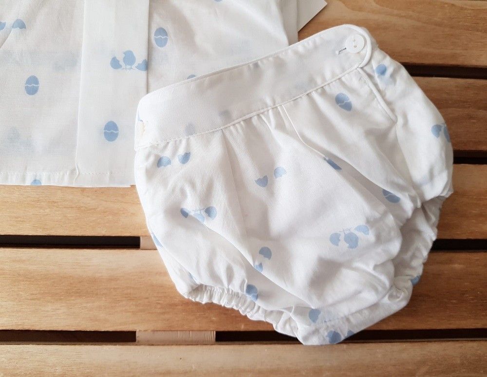 Conjunto de tela unisex pollitos