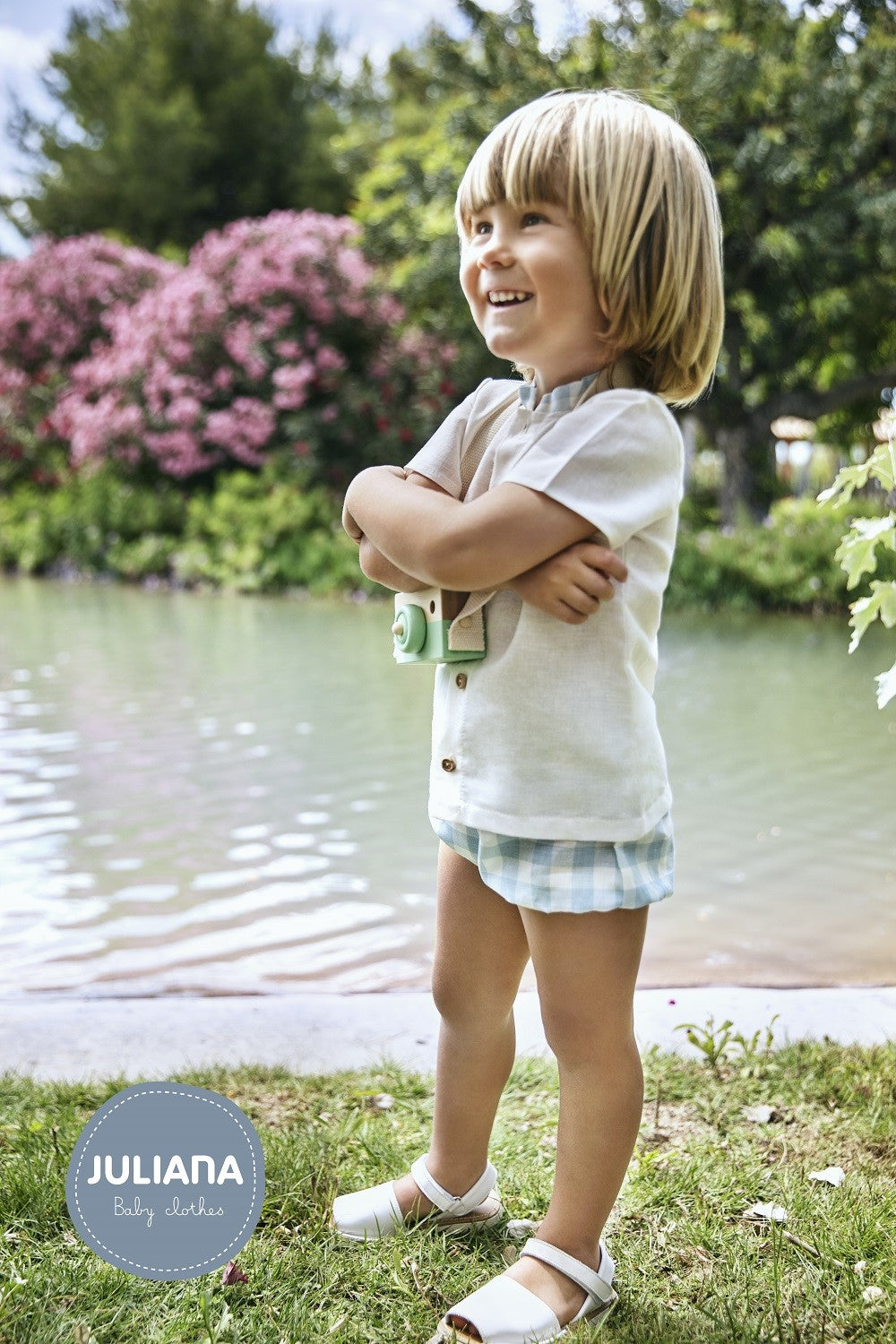 Conjunto camisa y pololo niño cuadritos